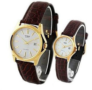  正品卡西欧手表 皮带金色情侣 一对表MTP-1183Q-7A-LTP-1183Q-7A