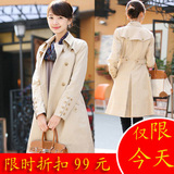 韩版时尚百搭 2011秋装新款女装 修身显瘦风衣春秋外套