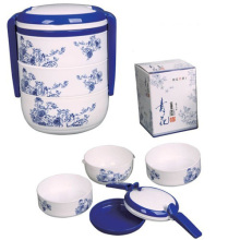 创意家居用品 清韵青花三层饭盒SB-808 便当盒 便携式餐盒