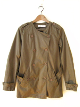 <span class=H>za</span><span class=H>ra</span>原单正品 双排扣修身休闲薄款风衣 卡其色