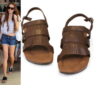  欧美风 平底凉鞋 女 真皮大码鞋 牛皮流苏 复古罗马鞋