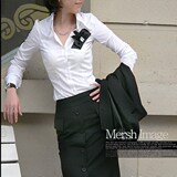冲冠啦 热销千件 西装外套百搭纯棉长袖衬衫/衬衣 工作职业服衬衫