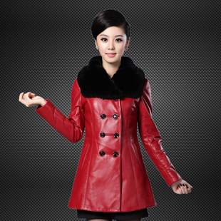  新款海宁皮衣 绵羊皮真皮羽绒服 女 真皮皮衣 中长款修身外套