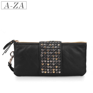 AZA-2012 Summer MaxMara new style Lady cards packs in  skins rivet leather purse hand bag 77,713