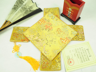  云锦鼠标垫 云锦杯垫 餐桌五上套 特产 御织坊云锦 南京云锦 礼品