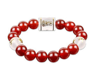  开光红玛瑙六度六合寅亥持戒佛手链 属虎属猪者年蛇年助运物