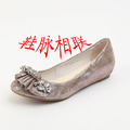 清仓特价 2011春季新品 幻彩贴膜猪皮女单鞋EQ706 思加图专柜正品