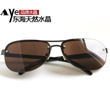 新品秒杀包邮 水晶太阳眼镜 水晶眼镜天然男 石头镜墨镜正品眼镜