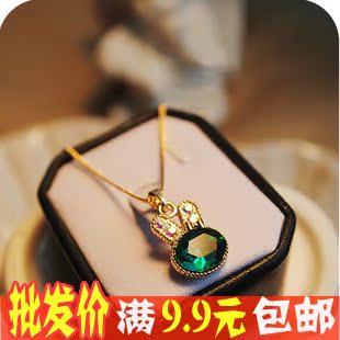  A815义乌小饰品批发 兔兔控海绿满钻 兔子 水晶 可爱 项链 锁骨链