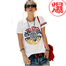 2012夏装新款女装t恤NO.14圆盘字母修身圆领短袖T恤13518
