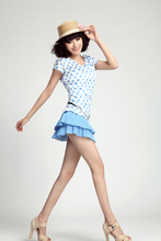 2012新款女装连衣裙撞色圆点层叠裙摆雪纺