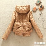 2012 新品春装新款<span class=H>短</span>款带帽蝴蝶结棉衣和服修身女装<span class=H>外套</span>棉服免邮