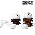 台湾定窑巧云八件套瓷器 日式整套茶具套装欧式 陶瓷功夫茶具白瓷