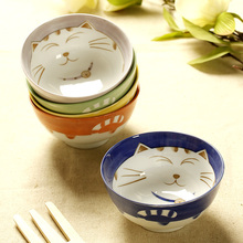 Homee招财猫五色碗套装陶瓷碗套装日式餐具创意碗陶瓷韩式碗