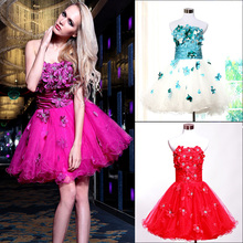 Korean short paragraph bridesmaid dress evening dress bridesmaid dress bridal wedding flowers Strapless wedding dress skirt sister skirt