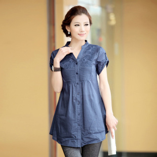 <span class=H>秋水</span>夏款<span class=H>伊人</span>2012女装春新品款夏装嘉三彩正品修身V领绣花<span class=H>衬衫</span>180