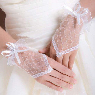 礼服手套婚礼白色手套新娘手套新款2011婚纱手套露指短款结婚手套