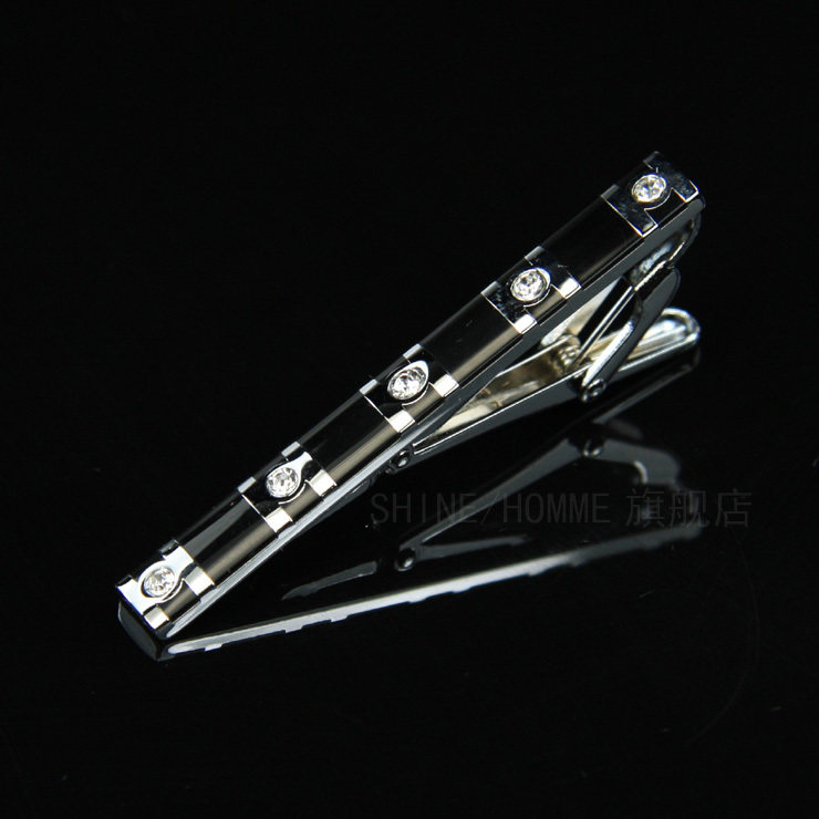SHINE/HOMME 钻石领夹 大号镶钻领带夹 礼品精品 送礼盒U909