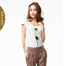 ��ޱ/naivee 2012��װ�¿� ��ͨӡ�� Բ�����T�� ��Ů 122140101