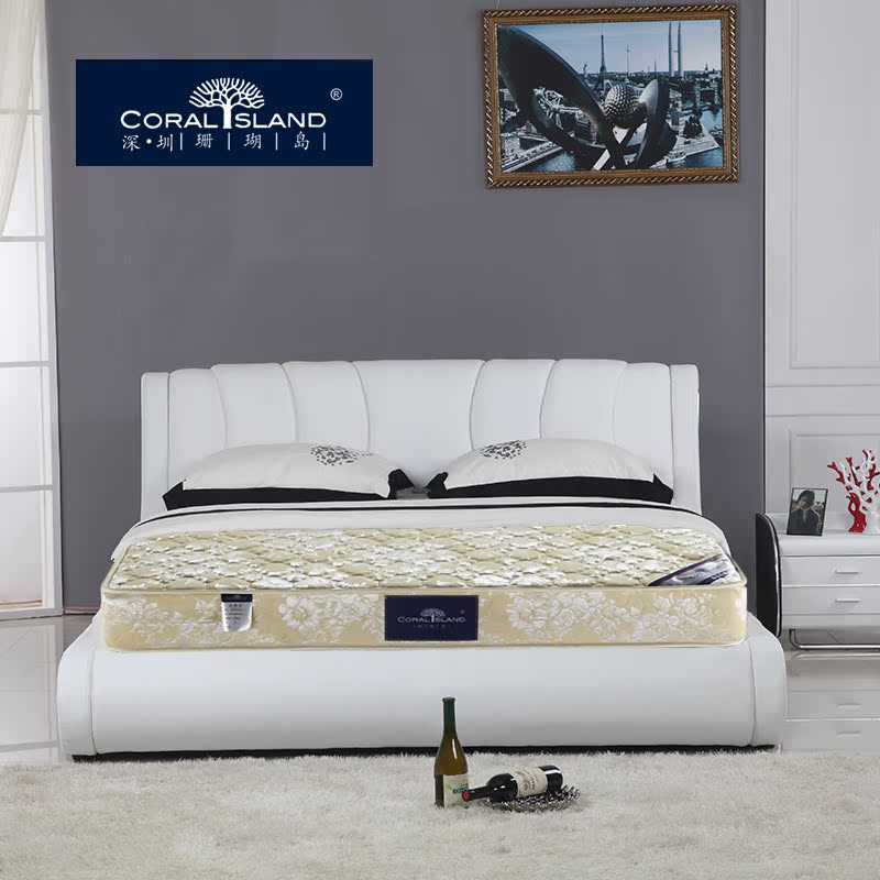 珊瑚岛弹簧床垫 软硬适中 保健棉席梦思床垫 双人1.8米床垫