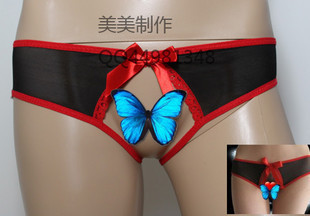 情趣内衣★性感薄纱开档透明<em>内裤女士</em>免脱<em>内裤</em>
