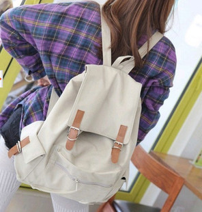  新款韩版双肩包中学生书包女式包手提包帆布大容量旅行背包潮