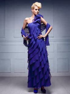 Dream ba Sally noble beautiful lotus leaf ruffled, cultivate one's morality beauty shoulder stereo ornamental design toast dress 268011302