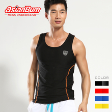 Asianbum新款透气快干珠地 紧身男士背心 休闲运动背心