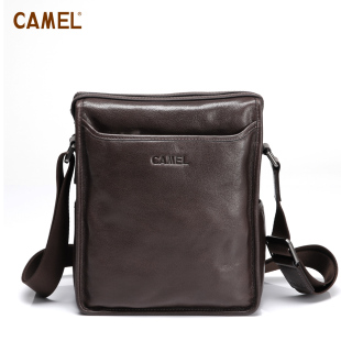  Camel骆驼 商务休闲时尚牛皮 竖款单肩包斜挎 男包MB113001-01