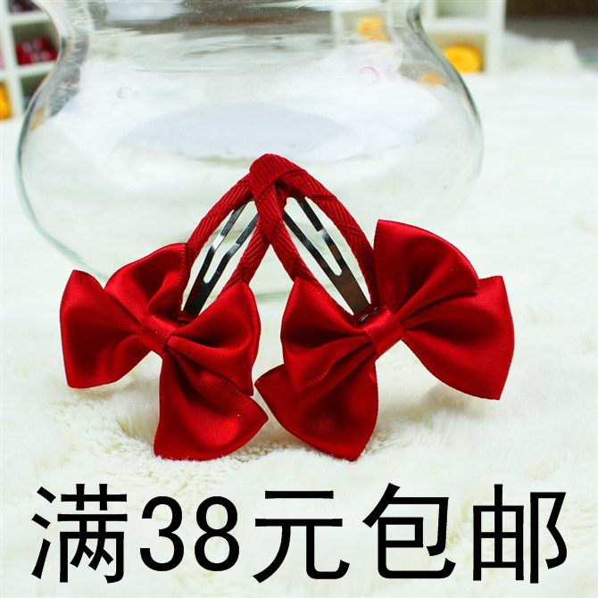 新年喜庆红 韩国公主儿童女童<em>宝宝</em>蝴蝶结<em>头发</em>