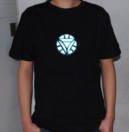 IRON MAN2钢铁侠发光t恤 聚变能源 声控T恤 L