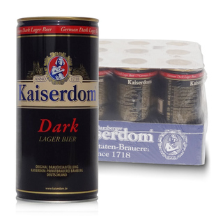  德国原装进口啤酒 Kaiserdom 凯撒黑啤酒1LX12听 特价促销