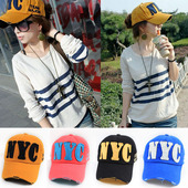 Korean version worn baseball cap influx of men and women of NYC letters in the summer of spring and autumn leisure shade cap sub-
