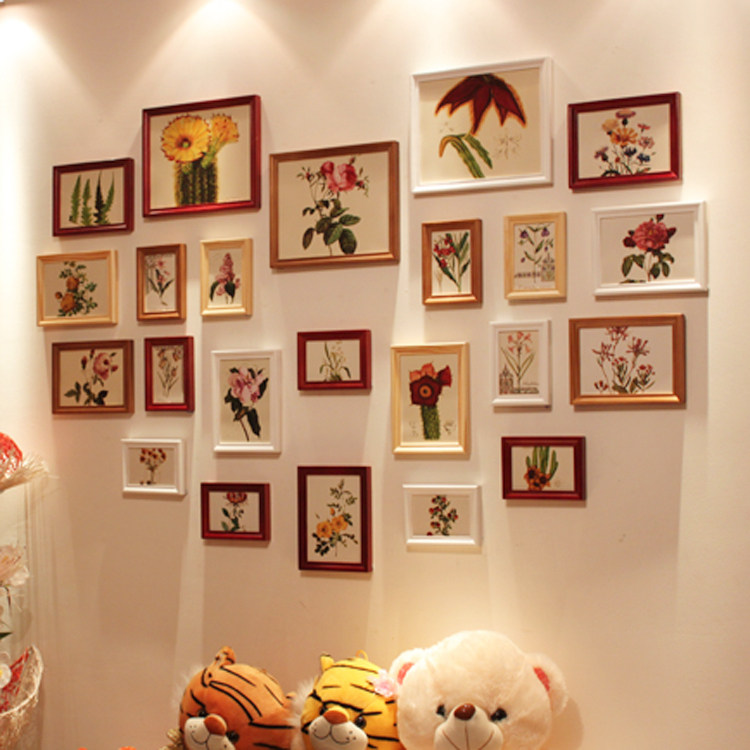 家庭<em>过道照片墙</em>效果图 唯家居家 木质 2框,3框