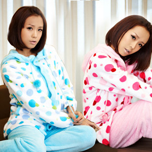 GAINREEL歌瑞尔珊瑚绒彩虹妹妹粉红妹妹 加厚女士保暖<span class=H>家居服</span>套装