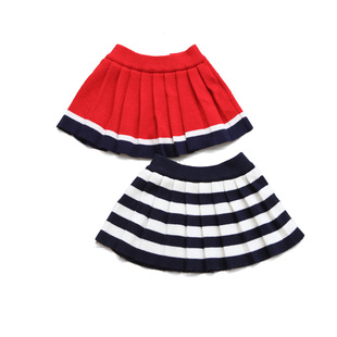  WK-KENZO秋装新款童装外贸原单女童儿童半身裙子毛线纯棉百褶