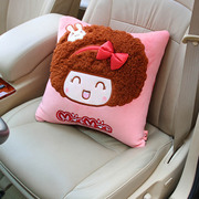 摩丝娃娃车用卡通可爱摩斯粉色pp棉抱枕，靠垫靠枕汽车内饰品