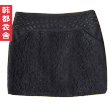 韩都衣舍⑤现货●韩国2011冬装新品时尚毛呢短裙JS1165魚