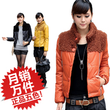 缀爱日系拼接工装棉衣 毛毛立领短款保暖棉服女装 棉袄厚外套