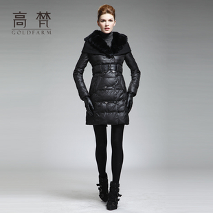  高梵新款正品羽绒服女清仓 长款时尚气质修身大毛领保暖外套