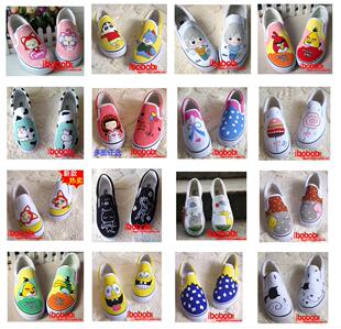  限时促销特价韩版帆布鞋女潮平底单鞋套脚懒人鞋帆布女鞋手绘涂鸦