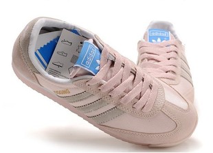  阿迪达斯Adidas三叶草粉色系跑步鞋 网纱透气鞋休闲女鞋 包头粉红
