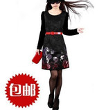 2011新款 欧美原单 玫瑰印花 修身显瘦连衣裙  包邮 有加大码