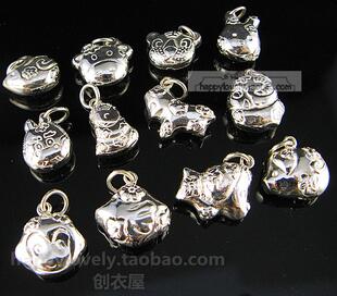  925纯银 迷你款 PH7'S手工鼠牛虎兔龙蛇马羊猴鸡狗猪十二生肖吊坠
