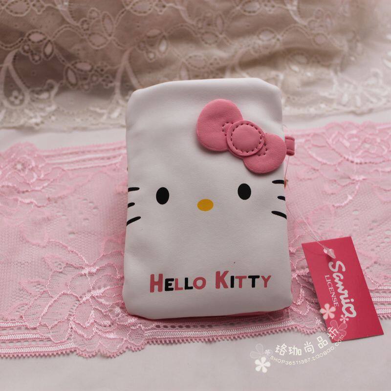 2012全新日单hello kitty粉白拼接日本韩国手机包手机袋女iphone