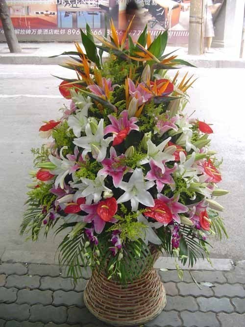 玫瑰百合天堂鳥高檔插花大花籃開張喬遷禮物上海鮮花店當天送在類目 鮮花速遞/花卉仿真/綠植園藝, 商務用花中 - 來自Buy2taobao.com提供專業的淘寶代購服務