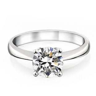  PT950四爪铂金女钻石婚对戒 港版 QUEEN妲梦妮珠宝正品 1.54CT.