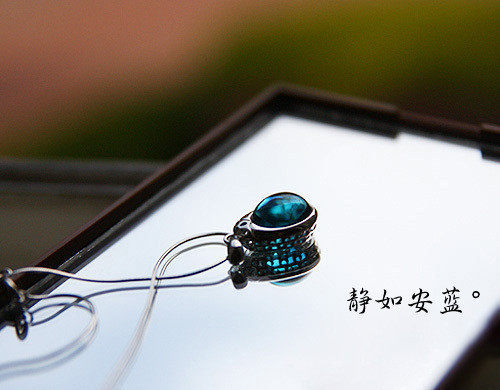 200014 静如安蓝。925纯银。水晶。极致精细 项链