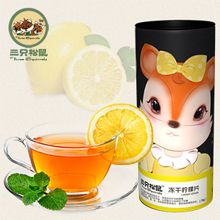  【三只松鼠_冻干柠檬片】水果茶蜂蜜柠檬片花茶70g罐装