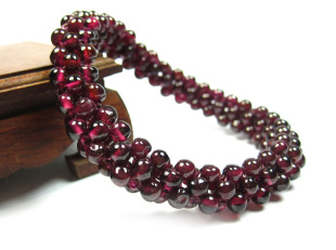  春夏新款 天然石榴石/红玛瑙女士多层手链 韩国水晶手链 防幅射